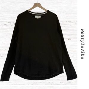 WRK Work.Rest.Karma Men’s Size XL Shirt Knit Crewneck Pullover Black Long Sleeve